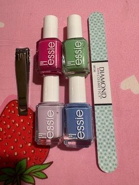 Essie Nail Polish Set - Pink, Green, Lavender, Blue